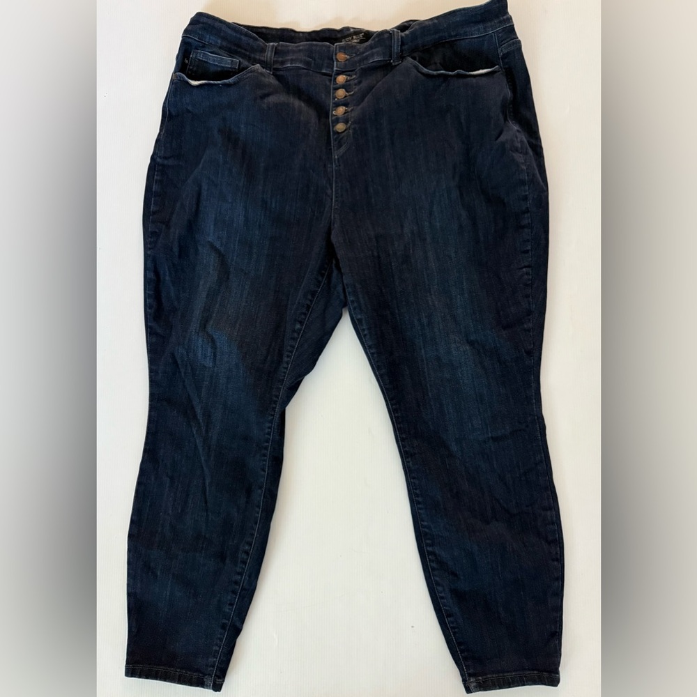 Judy Blue‎ Women's High Rise Skinny Fit Button Fly  5 Pocket Jeans Size 24W